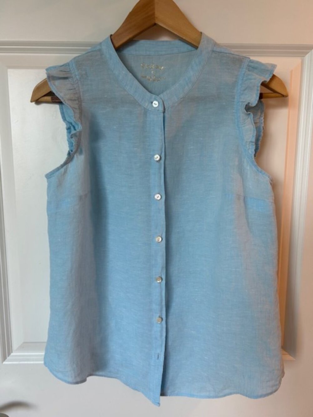 Lilly Pulitzer Blue Linen Button Down Shirt